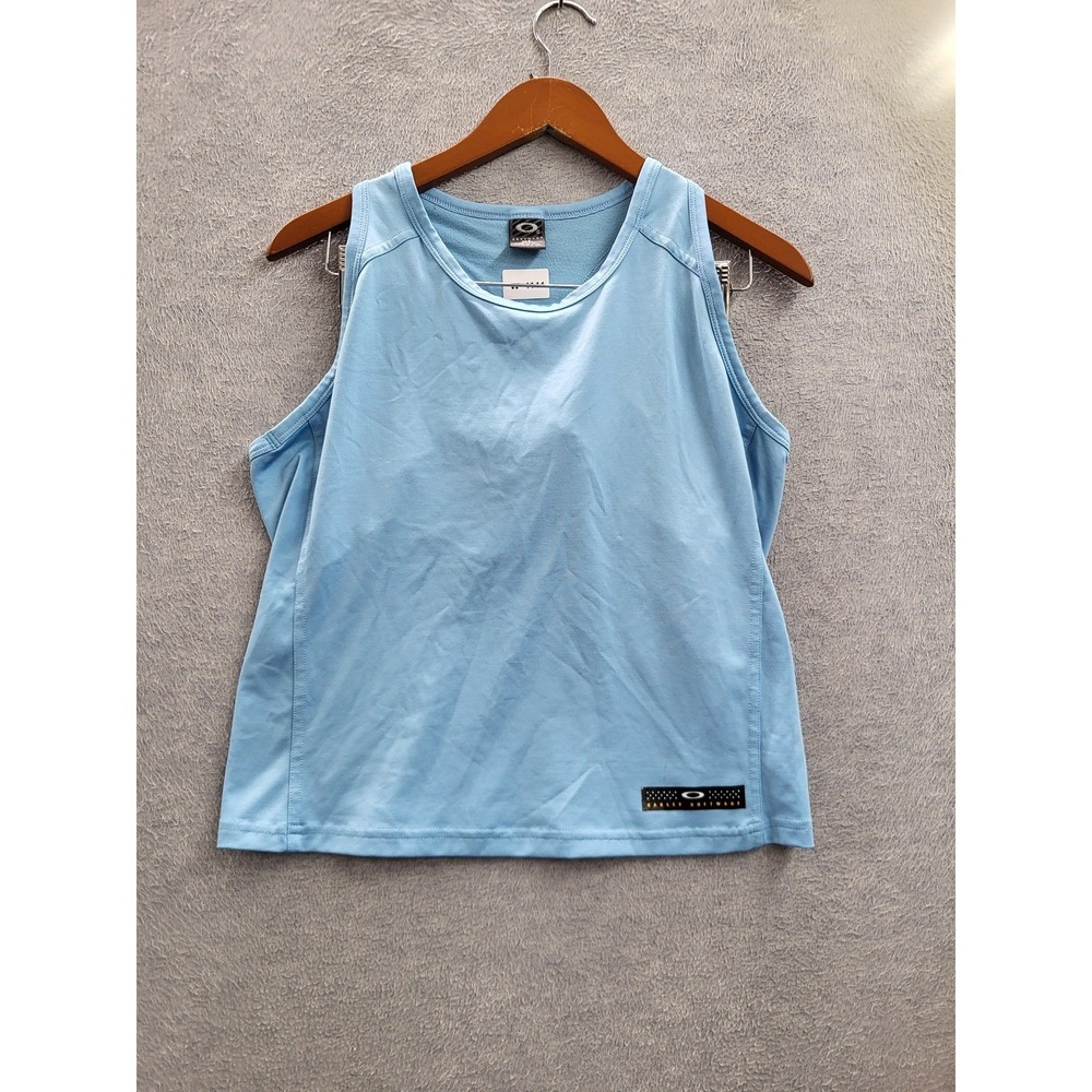 VINTAGE Oakley Softwear Women Tank Top XL Light Blue Activewear Sleeveless Y2K